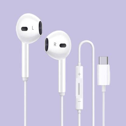 Bxeno Type C Earphone with Mic for S22 Ultra,Tab S8, A53 5G,Z Fold3, S21[WHITE23] Wired