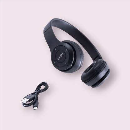 AIZINA Folding Bluetooth Headset with Lightning Bass Strike_4H Bluetooth & Wired