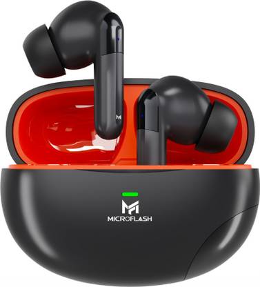 Microflash Earbuds C68 50Hrs Battery, Touch, Deep Bass, Dual Mic, AI ENC, Low Latency Bluetooth