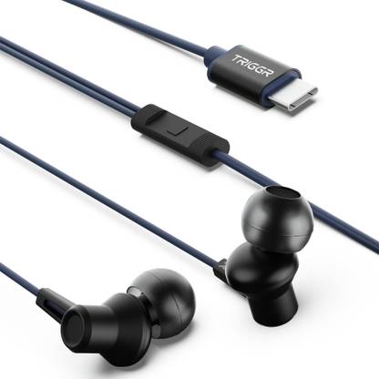 TRIGGR Blaze Type-C Wired Earphones with 13mm Driver, In-line Controls, Rich Bass, Mic Wired