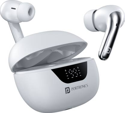 Portronics Harmonics Twins 28 in Ear Earbuds,Smart ANC,Quad Mic ENC,30Hrs Playback,IPX5 Bluetooth