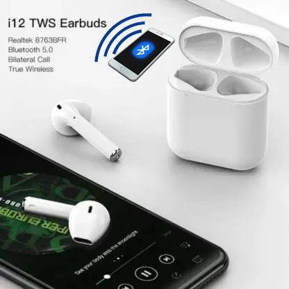 Gadget Master i12 TWS Stereo Good Music Bluetooth Earphone Bluetooth Headset White Bluetooth