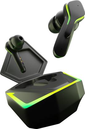 TECHFIRE Bullets 161 with Gaming Mode(40ms Low Latency)Earbuds LEDs & 40 Hours Playback Bluetooth