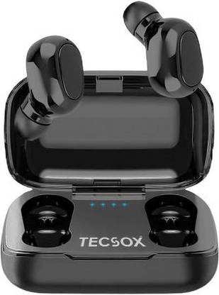 TecSox MiniPods True Wireless Earbuds with Charging Case|16 Hrs Battery Bluetooth