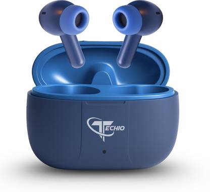 TECHIO AeroPods ENC Earbuds, 40Hr Backup, 13mm Bass Drivers, Game Mode Bluetooth
