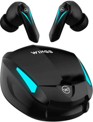 WINGS Phantom 550 Earbuds with Low latency Game mode, 45hr Playtime, Touch Controls Bluetooth Gaming