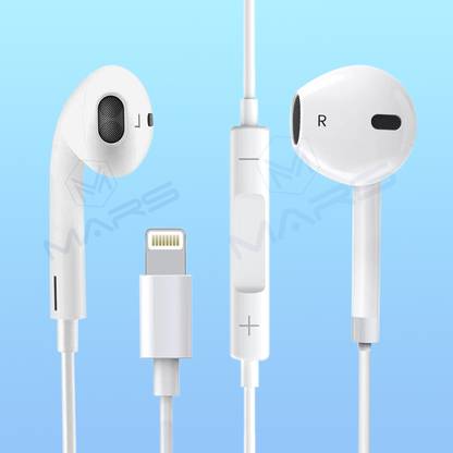 MARS iPhone Lightning Wired in Ear Stereo Headphones for iPhone 14 13 12 11 Pro Wired