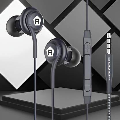 Awique Nylon Braided Wired Earphone with mic Wired without Mic