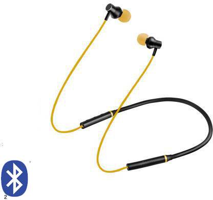 Gadget Master Neckband Truly Wireless headset neckband with Mic yellow Bluetooth