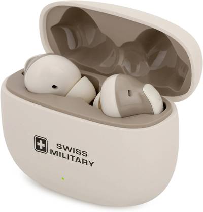 SWISS MILITARY POP PODS with 60H Playback, Quad Mics, ANC, 13 mm Driver, Multiple Audio, 5.3v Bluetooth