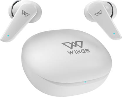 Wings Flobuds 100 Made In India with Digital Battery Display, Smart ENC Ergonomic Case Bluetooth Headset  (White, True Wireless)