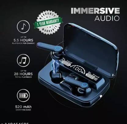 PARYUSHI M19 EarbudsTWS/ DJ15.4 Earbuds with 280H Playtime, Headphones with Power Bank Bluetooth