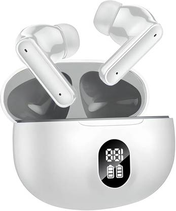 Qvee Airpods 60 HRS Playback, UltraPods Bluetooth Wireless Earphones Mic High Bass-2 Bluetooth