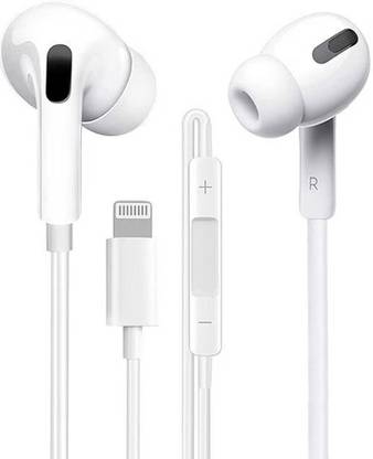 Audo Lightning Earphones for iPhone | Soft Eartips | Mic | High Bass Sound Bluetooth & Wired