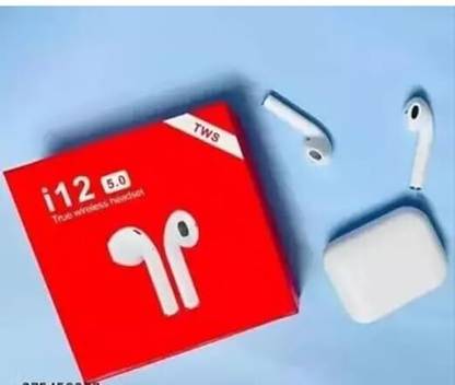 REXBURG i12 Earbuds with Charging Case, Ultra sound headphone Bluetooth (White) Bluetooth