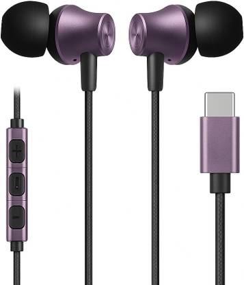 REALFIT Boom Play in Ear Type C Wired Headphones with Mic, 10Mm Drivers Wired