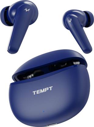 TEMPT Glider X True Wireless Earbuds with 13mm Drivers, 60 Hours of Play Time IPX6 Bluetooth