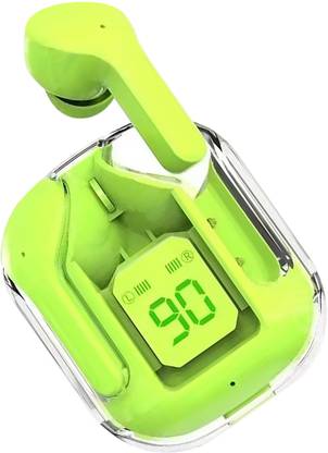 WRADER Transparent Earbuds Smart Touch Control, Digital Display BT v5.3 Gaming ENC Buds Bluetooth