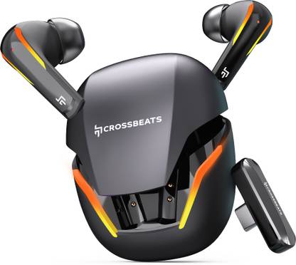 CrossBeats Hawk Gaming TWS|Type-C Dongle|BT v5.4|10ms Latency|RGB Lights|6 AI ENC Mics Bluetooth