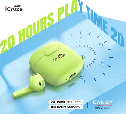  iCruze Candy TWS Wireless Airbuds with 20 Hours Play Time