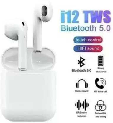 laxmi gold i12 Bluetooth Headset Twins Wireless Earbuds with charging case Bluetooth