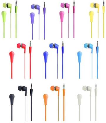 ghar ki khushiya mp3 earphones without mic(multicolor, pack of 10) Wired without Mic