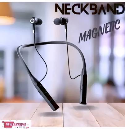 AIZINA Wireless Neckband Earbuds, Magnetic Closure, Rich Bass Soundstage_PA Bluetooth & Wired