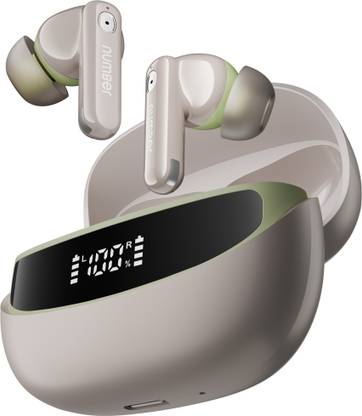 Number Navo Buds Z1 w/ Digital Display, 72H Playtime, 4Mic ENC, Dual Pairing, Hi-Bass Bluetooth