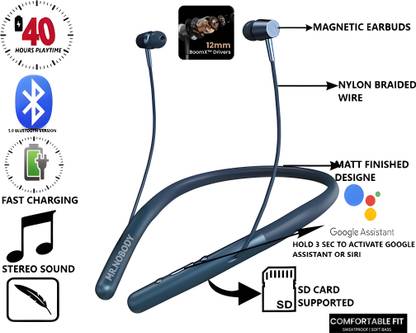 GREE MATT Bluetooth Neckband 40 Hours Playtime,Waterproof,Deep bass Fast Charging,N95 Bluetooth