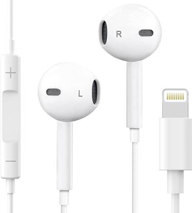 MARS Lightning Wired Earphone With Microphone Compatible for iPhone 14, 13, 12, 11 Wired