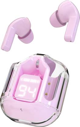 iGear Crystal TWS Earbuds, Transparent Case, LED Display, With ENC, Touch Control Bluetooth