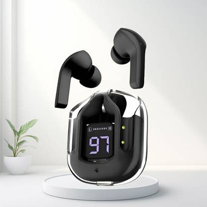 GUGGU Earbuds Max UltraPods Transparent Charging Case With LED Digital Display B25 Bluetooth