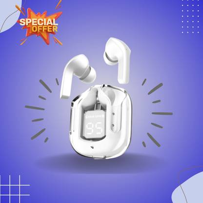 GUGGU Earbuds Max UltraPods Transparent Charging Case With LED Digital Display TW76 Bluetooth