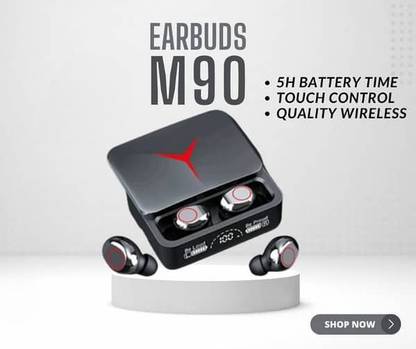 Paradox M90 TWS Gaming Earbuds with POWERBANK Wireless Charging Display Bluetooth