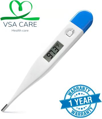 VSA CARE Digital Thermometer with One Touch Operation For Child & Adult having LCD Backlight Display & Double beep Alarm Thermometer