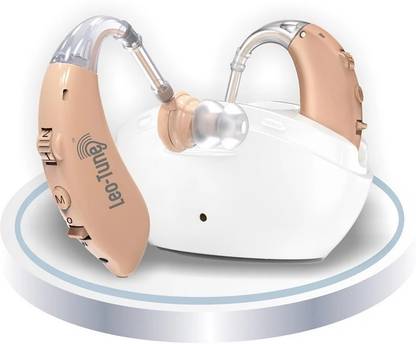 Leo-Tune hearing aids machine (pair 2 units) For Seniors Old Age Digital Rechargeable With Double Noise Cancellation With 4 Hearing Modes And Volume Control BTE Hearing Aid