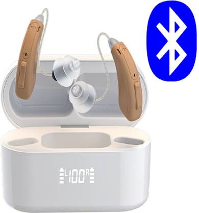 Fastwell Digital Bluetooth Invisible Hearing Aids , Rechargeable ,Noise Cancelling APP Control Self-Fitting Wireless Music Stream Hand-free (Pair For both ear ) Behind the ear Hearing Aid