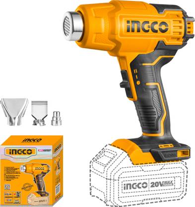 INGCO 20V Lithium-Ion Heat Gun with 3 pcs Nozzles 0 W Heat Gun