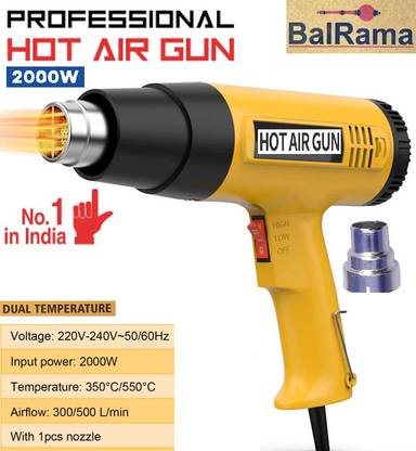 BALRAMA Copper Element 2000 Watt Pistol Grip Handle Ergonomically Designed Industrial 2000 W Heat Gun