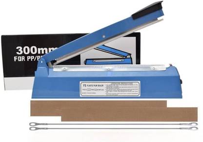 NIVAYO 12 Inches Heat Packing Sealing Machine , Polythene, Packet, Plastic Bag Pouch Impulse Sealer for Packaging, Seal for Table Top with Extra Replace Element and Bottle Opener (Blue) Hand Held Heat Sealer,Beta-19 (300 mm) Table Top Heat Sealer
