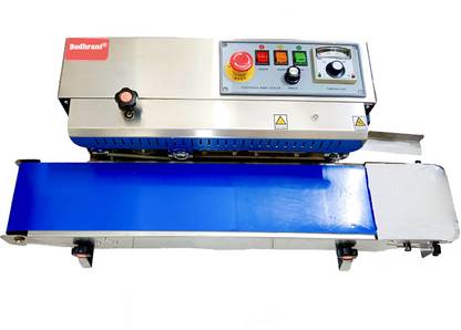 Budhrani Heavy Duty Continuous Horizontal SS Band Sealer, Automatic Band Sealing Machine Table Top Heat Sealer