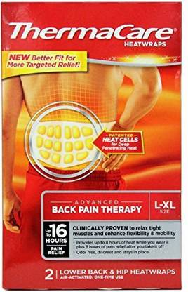 Thermacare HeatWraps - Lower Back & Hip L-XL 2 wraps Heating Pad