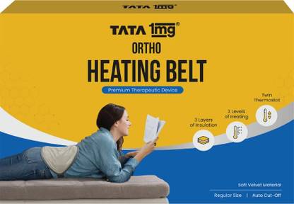 TATA 1mg Electric Heating Belt for Pain Relief & Period Cramps | 2 Thermostat | Regular Heating Pad