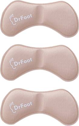 Dr Foot Self-Adhesive Heel Cushion Pads Beige Colour - 3 Pairs (Unisex) Heel Tip Replacements