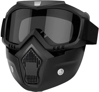 Moto Genius Goggle Face Mask Fog-Proof, UV Protection Eyewear with Detachable Mouth Filter Helmet Breath Guard
