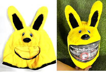 TEDDYHUBS Yellow Bunny Riding Gear Helmet Covers Suitable for Helmets Only Cover Helmet Buckle Clip