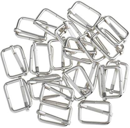Tia Crafts 50 pcs Metal Adjuster Slide Buckle Metal Triglide Rectangle Adjustable Slider Helmet Buckle Clip