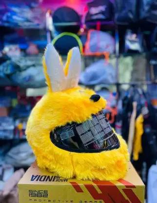 Jetnix Hot Bunny Helmet Cover Bright Yellow for All Helmets Helmet Buckle Clip