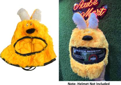 acube mart universal big fur bunny Helmet Cover for Motorcycle Helmet (yellow HC-12) Helmet Buckle Clip