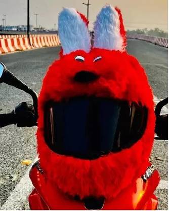 CHINKI TRADERS Funny Bunny Helmet Cover for Motorcycle Full Helmet Helmet Buckle Clip